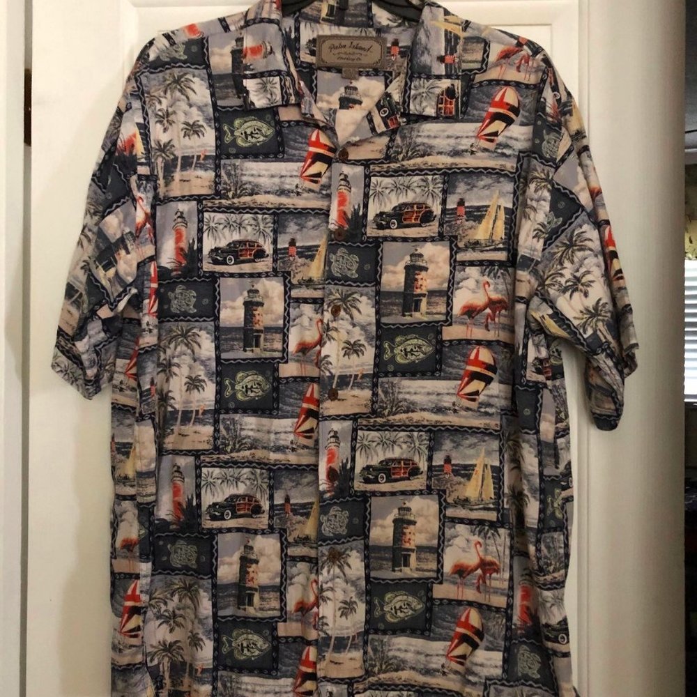 Size XL palm island hawaiian shirt